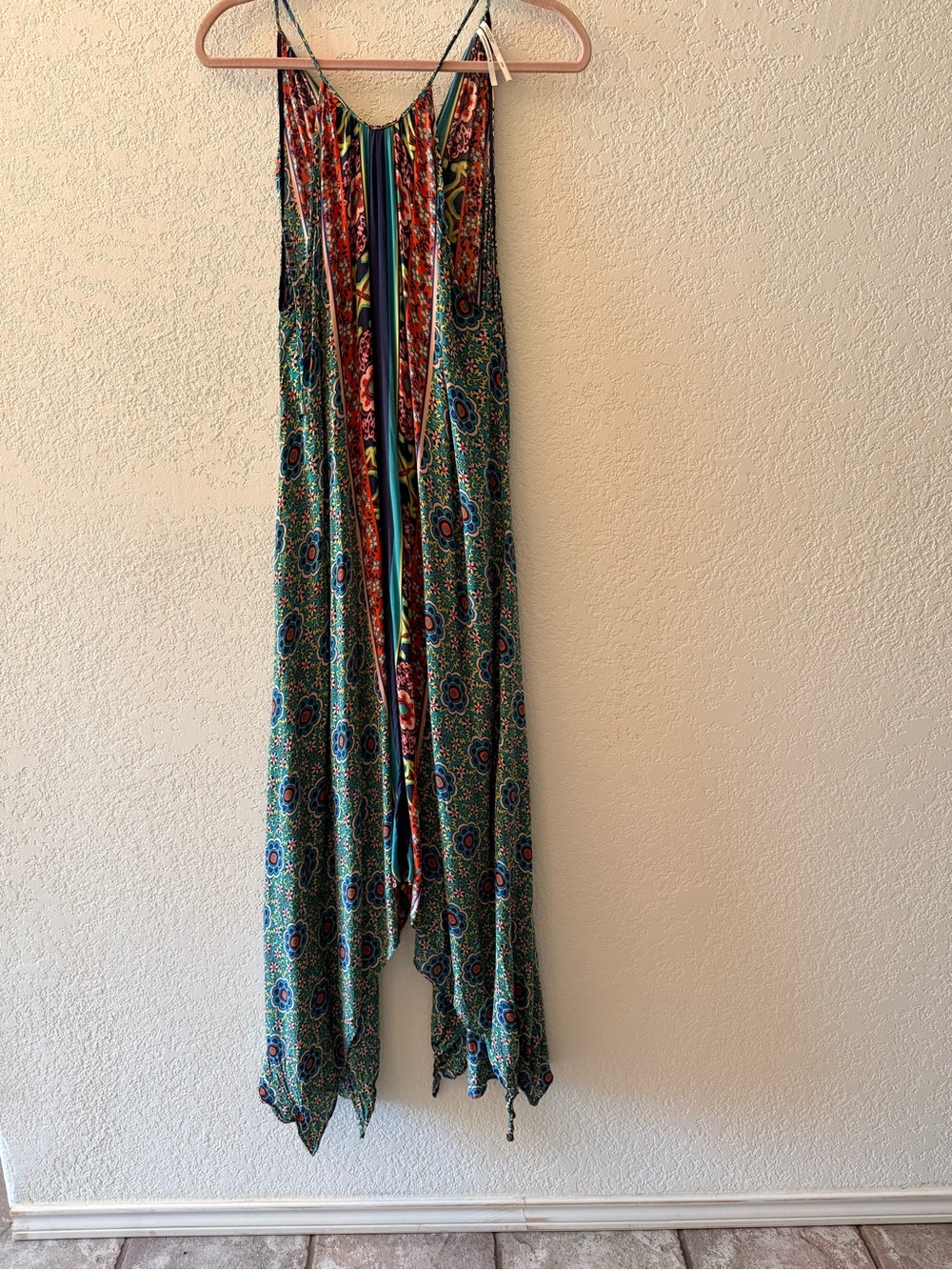ANTHROPOLOGIE Ella Tunic Halter Boho Hippie Floral Maxi Dress Women’s Size XS/S